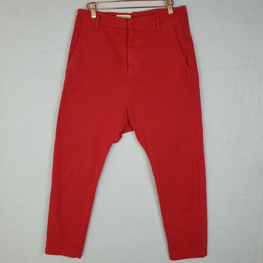 Nili Lotan Paris Dropped Crotch Pants in Red size 4 Slouchy Harem Minimalist - Picture 3 of 14